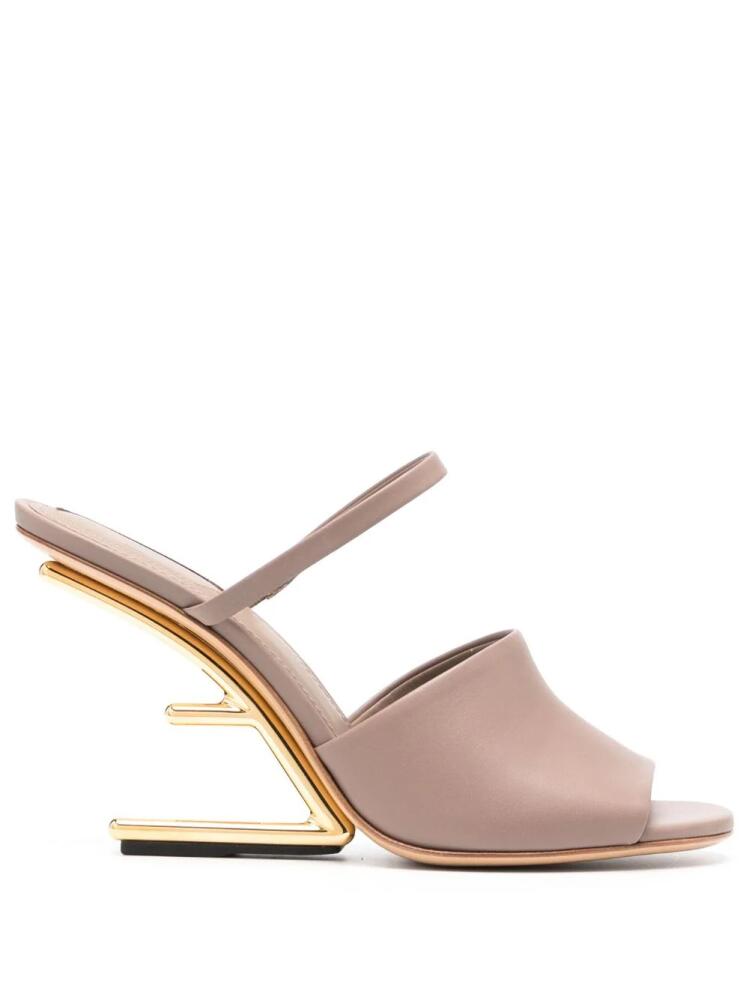 FENDI 110mm wedge-heel mules - Brown Cover