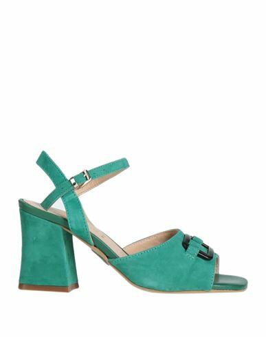 Formentini Woman Sandals Emerald green Soft Leather Cover