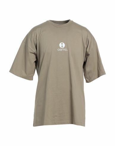 Oamc Man T-shirt Khaki Cotton, Silk Cover