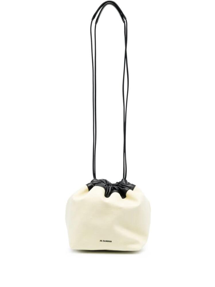 Jil Sander logo-print bucket bag - Yellow Cover