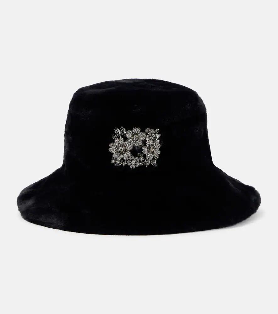 Roger Vivier Embellished faux fur hat Cover