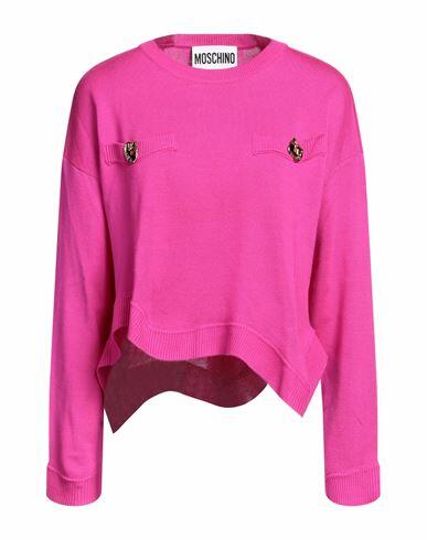 Moschino Woman Sweater Fuchsia Virgin Wool Cover