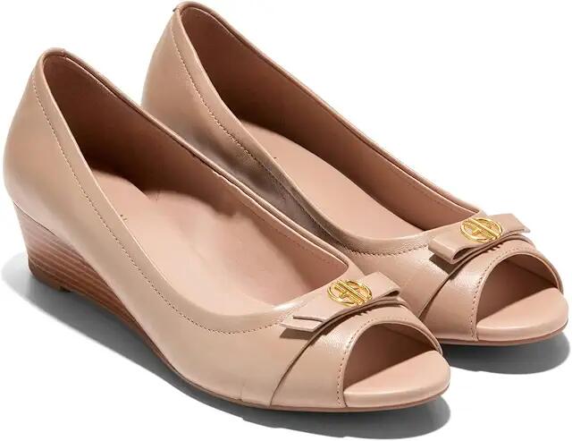 Cole Haan Malta Peep Toe Wedge (Brush Leather) High Heels Cover