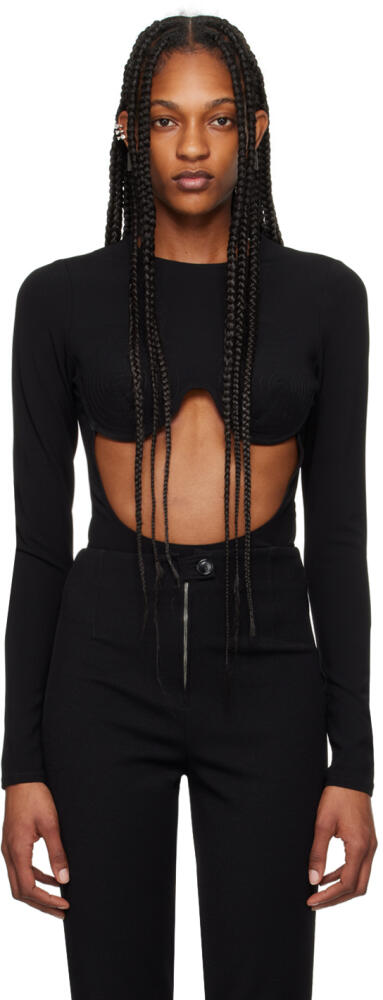 Jean Paul Gaultier Black Cone Bra Bodysuit Cover