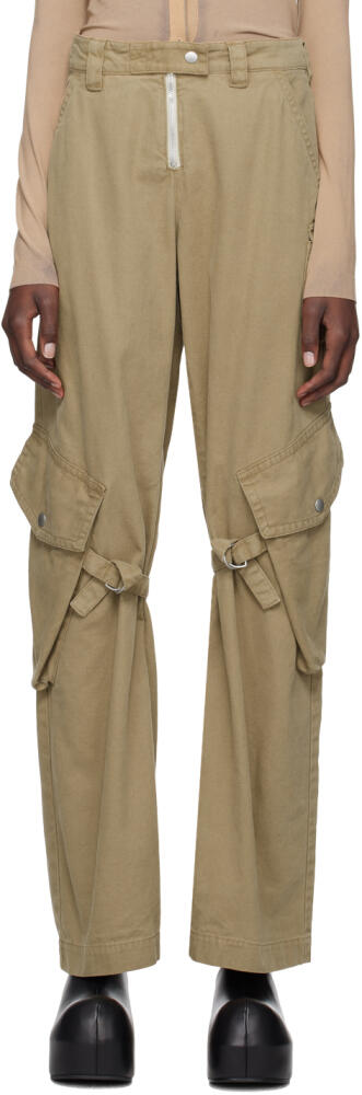 Acne Studios Khaki Cargo Pocket Trousers Cover