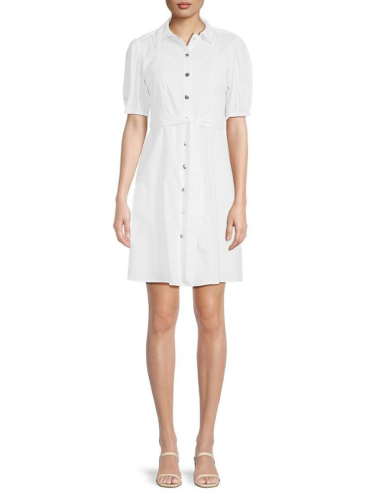 NANETTE nanette lepore Women's Belted Mini Shirtdress - White Cover