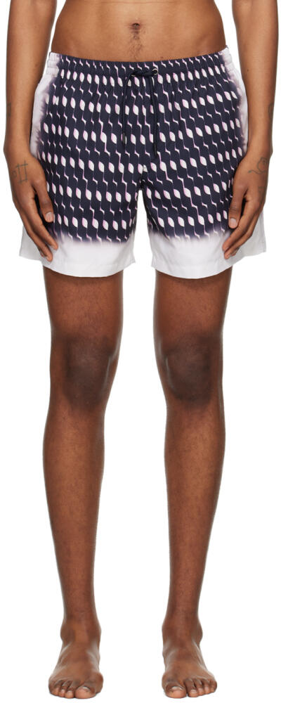 Dries Van Noten Navy Printed Swim Shorts Cover