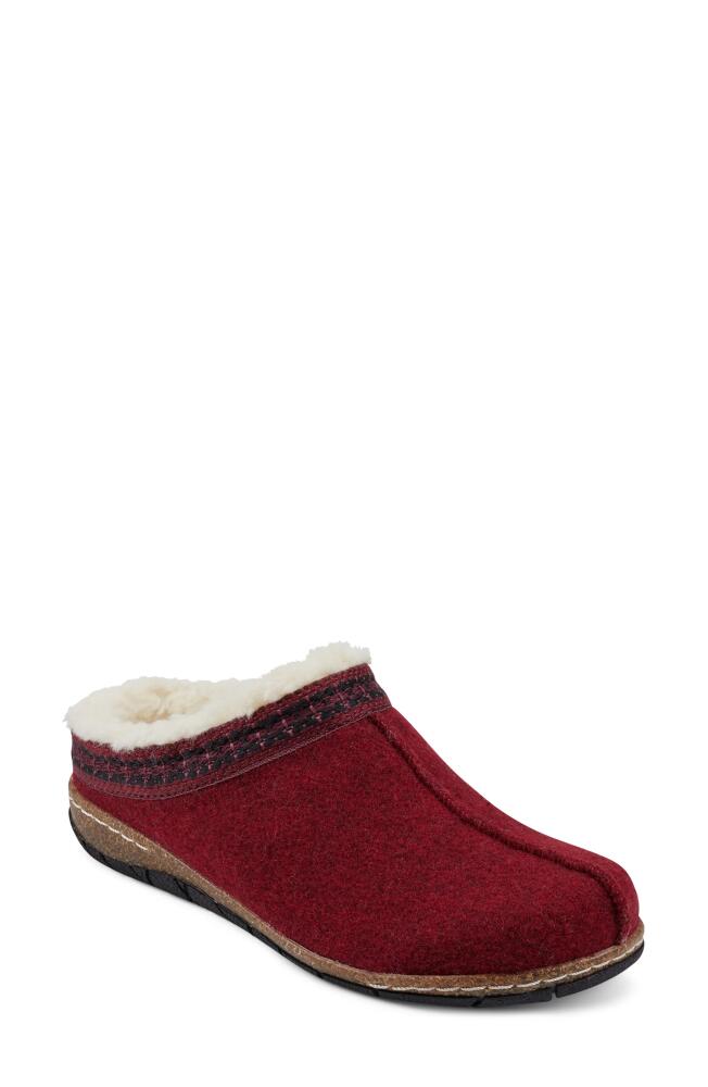 Earth Elya Faux Fur Clog in Red Cover