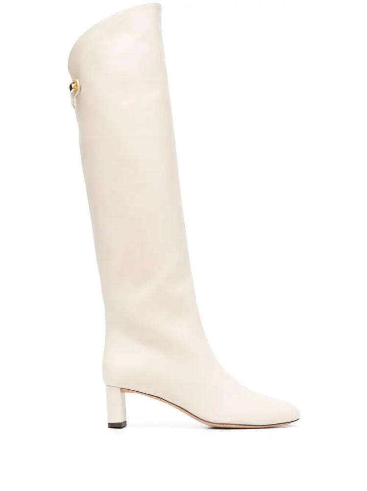 Maison Skorpios 50mm knee-high leather boots - Neutrals Cover