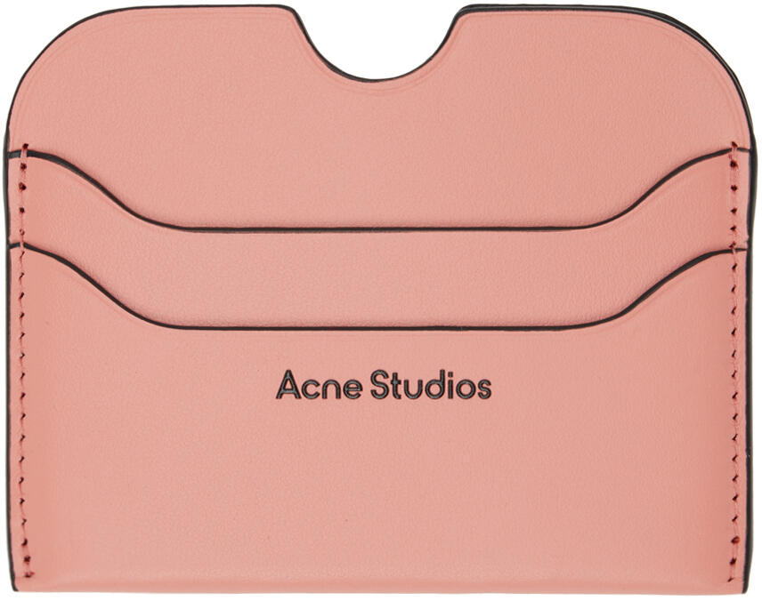 Acne Studios Pink Leather Card Holder Cover