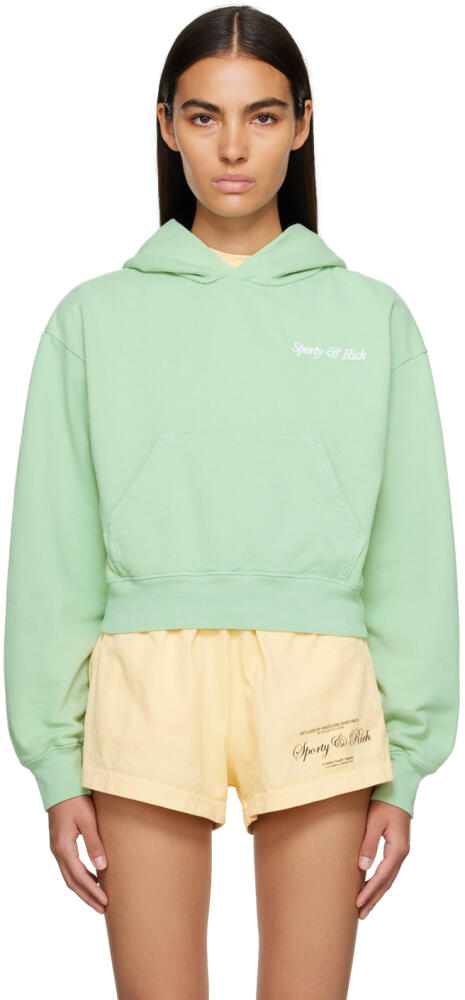 Sporty & Rich Green Cropped Hoodie Cover