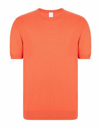 8 By Yoox Organic-cotton Regular-fit Knit T-shirt Man Sweater Orange Organic cotton Cover