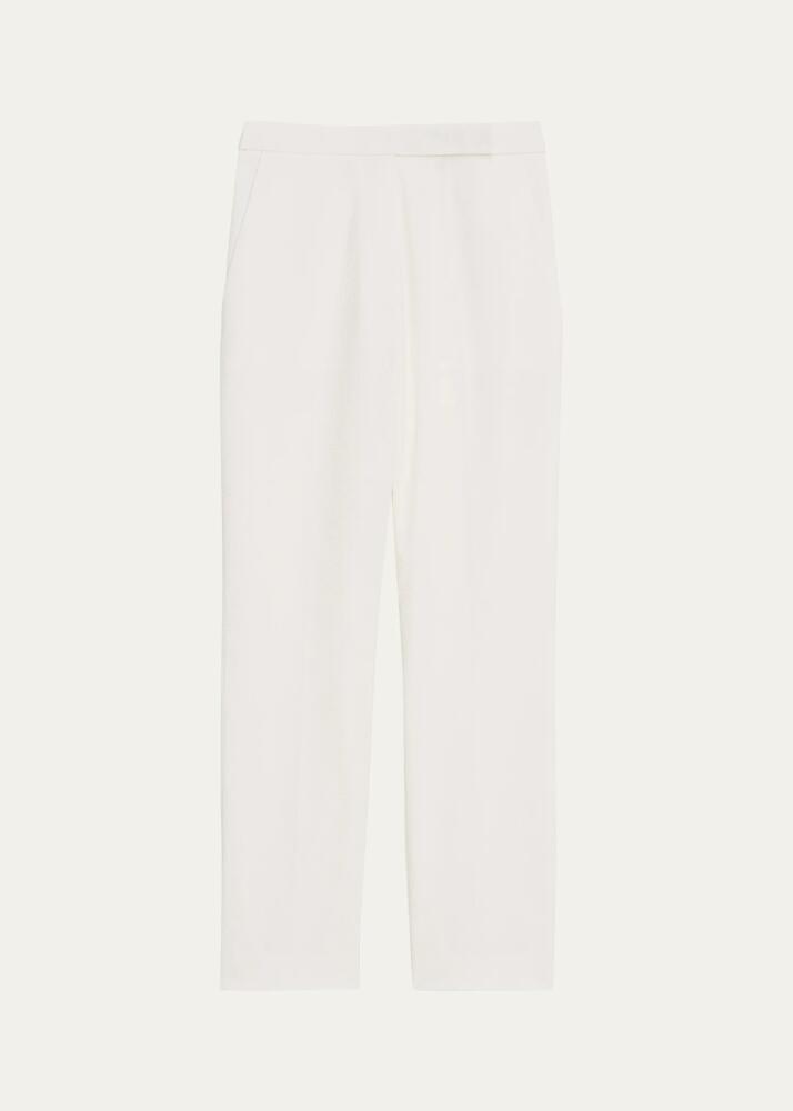 Theory High-Waist Cropped Slim Seersucker Pants Cover