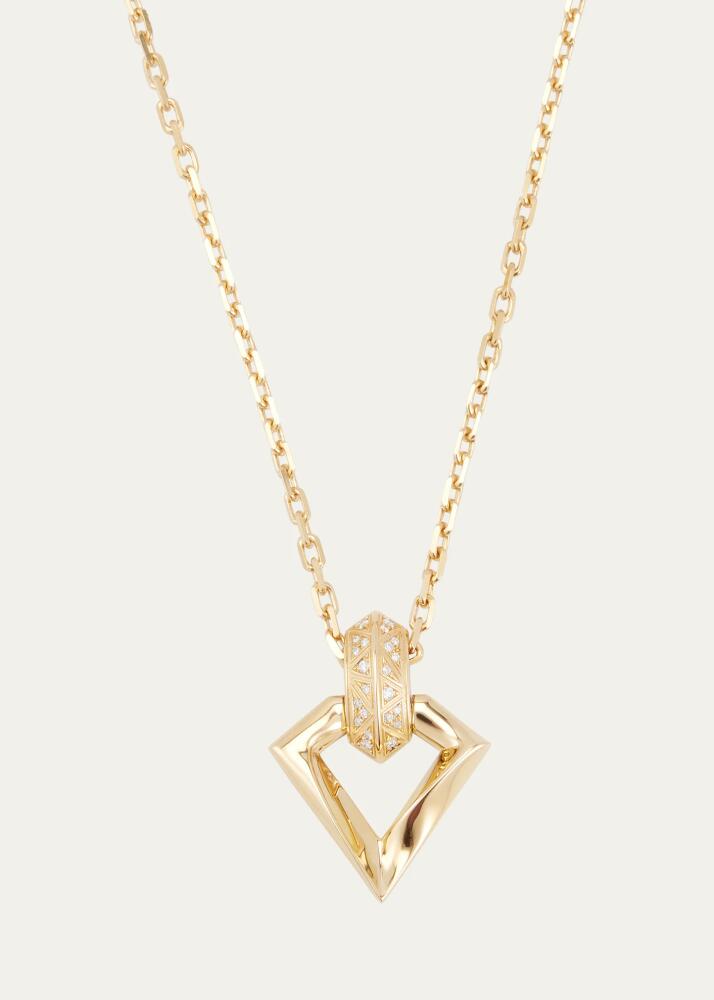 Dries Criel 18k Yellow Gold Diamond Brute Flux Pendant Necklace Cover