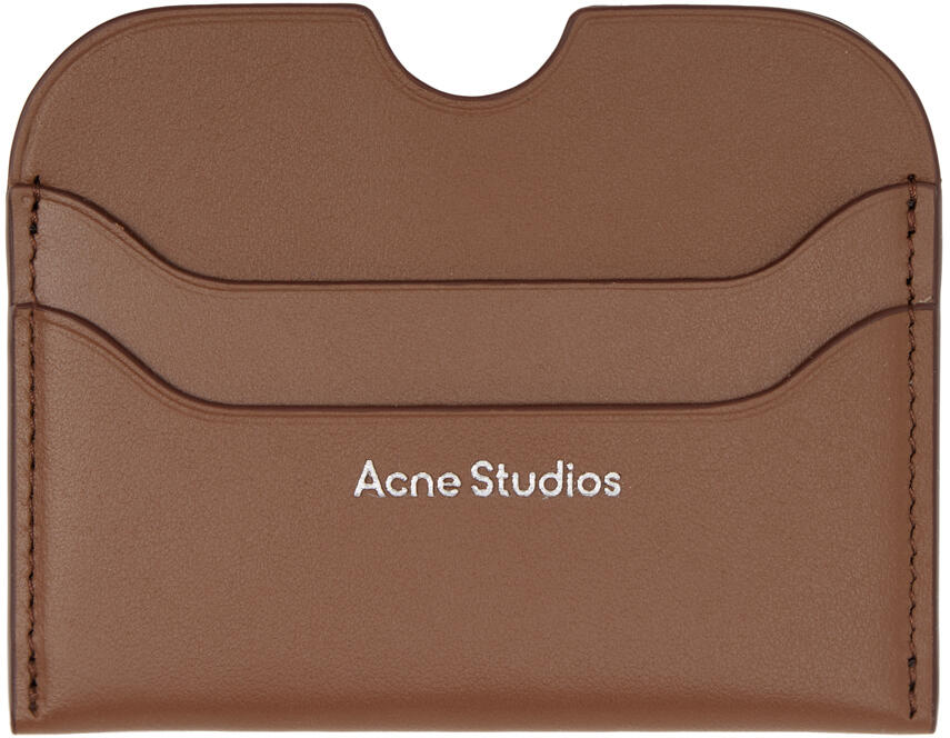 Acne Studios Brown Leather Card Holder Cover