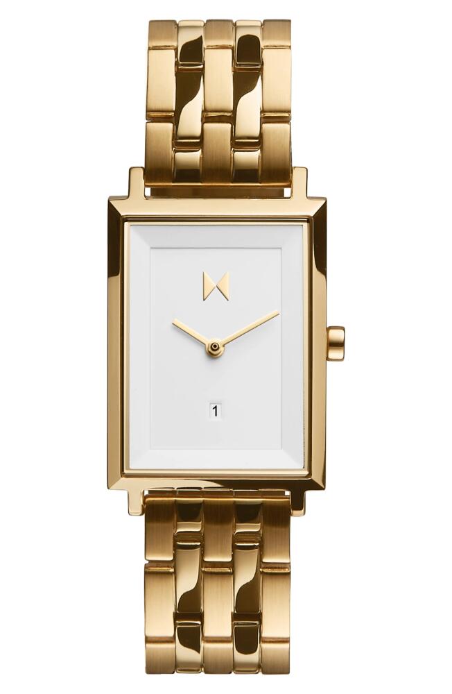 MVMT Signature Square Bracelet Watch, 24mm in Gold/White/Gold Cover