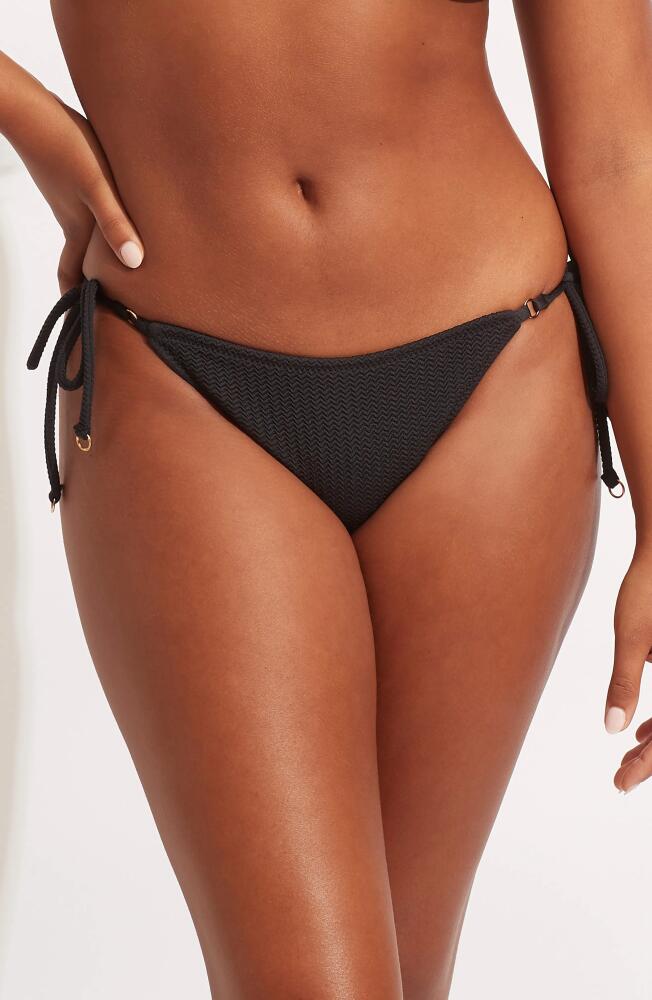 Seafolly Rio Side Tie Bikini Bottoms in Black Cover