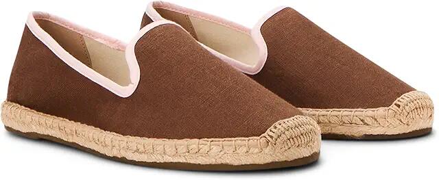 Soludos Smoking Slipper Espadrille (Brown / Light Pink) Women's Slip on Shoes Cover