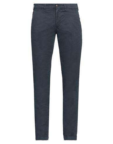 40weft Man Pants Navy blue Cotton, Elastane Cover