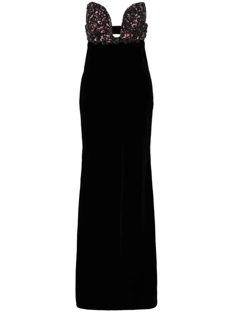 Giorgio Armani crystal-embellished bustier maxi dress - Black Cover