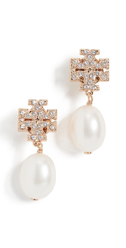 Tory Burch Kira Pave Pearl Drop Earrings Tory Gold/Pearl Cover