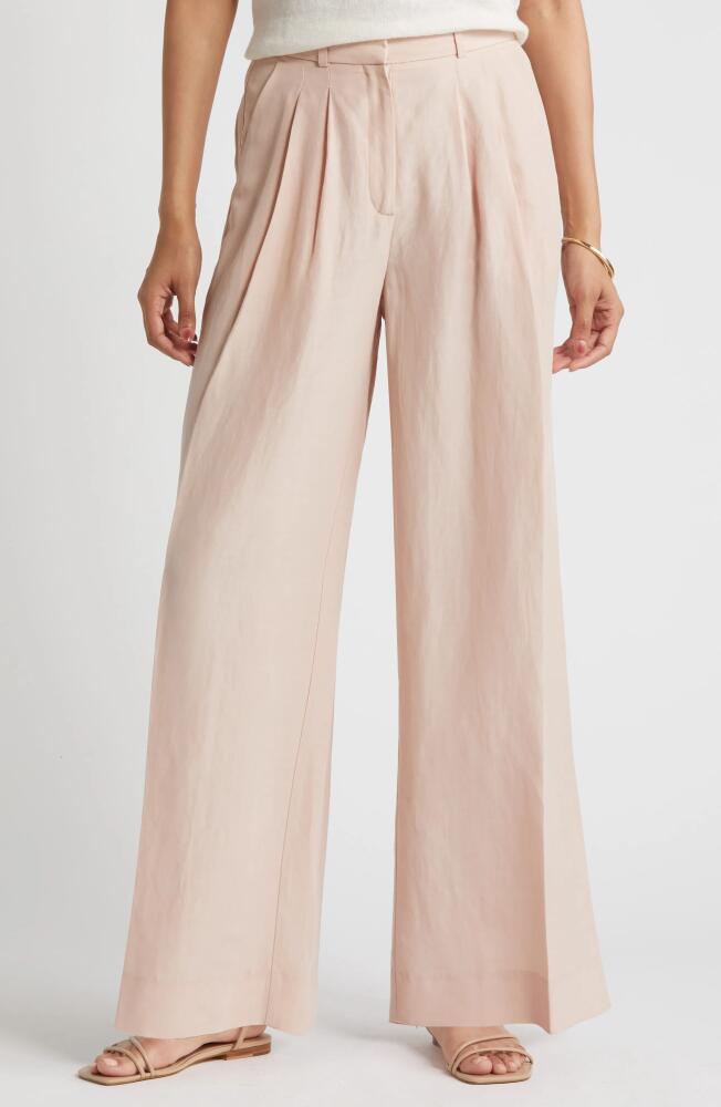 Nordstrom Pleated Wide Leg Pants in Pink Smoke Cover