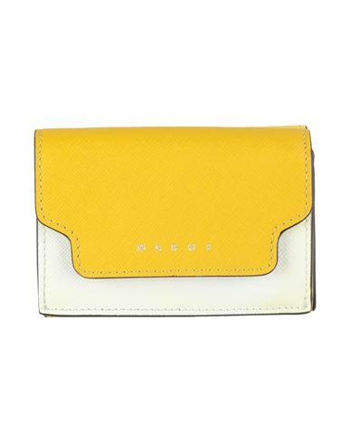 Marni Woman Wallet Ocher Bovine leather Cover