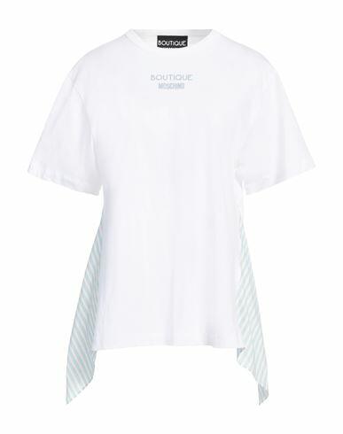 Boutique Moschino Woman T-shirt White Cotton, Silk Cover