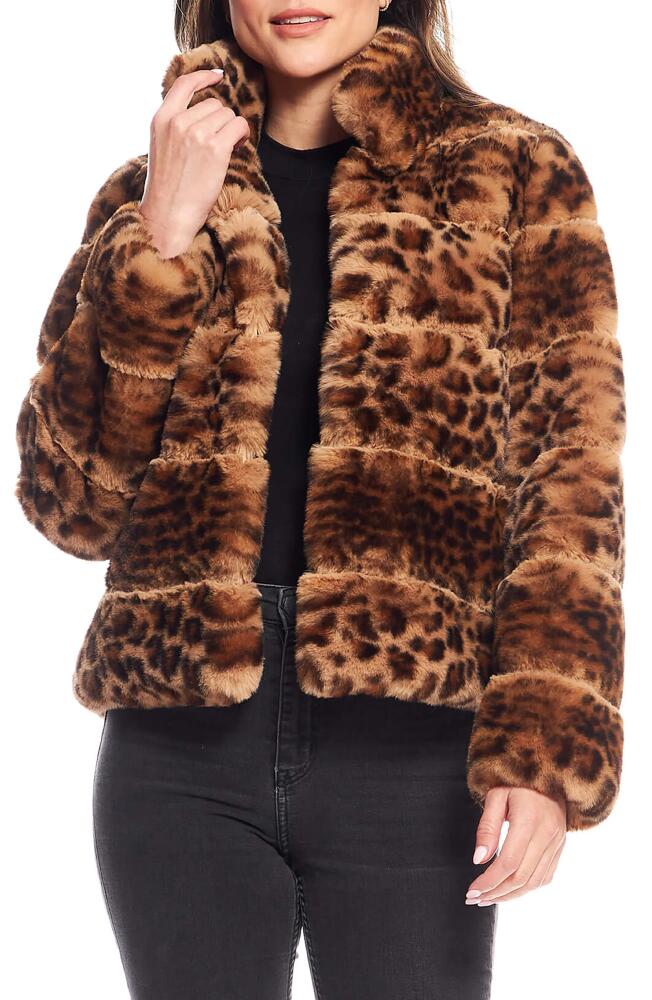 DONNA SALYERS FABULOUS FURS Posh Quilted Faux Fur Jacket in Cheetah Brown Cover