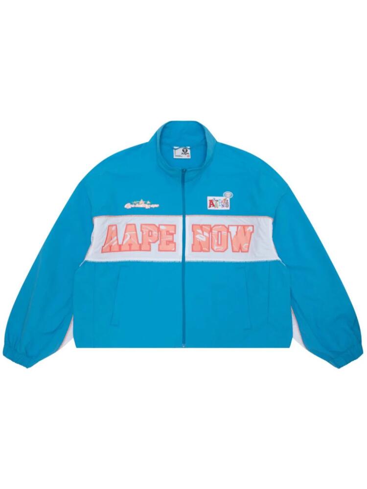 AAPE BY *A BATHING APE® logo-appliqué bomber jacket - Blue Cover