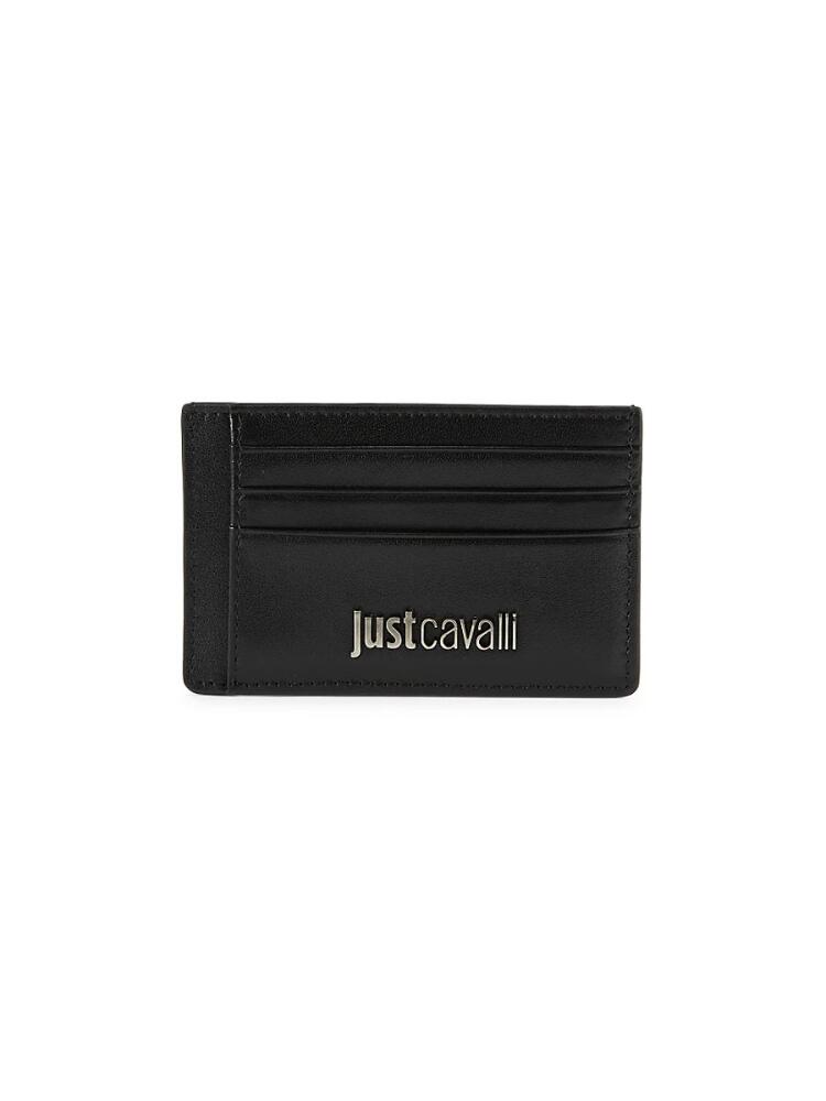 Just Cavalli Men's Logo Leather Card Case - Black Cover