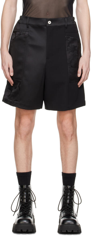 Feng Chen Wang Black Jacquard Shorts Cover