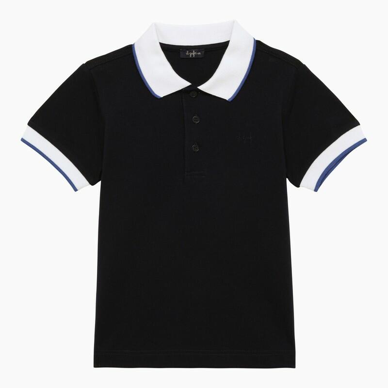 Il Gufo Blue/white cotton polo shirt Cover