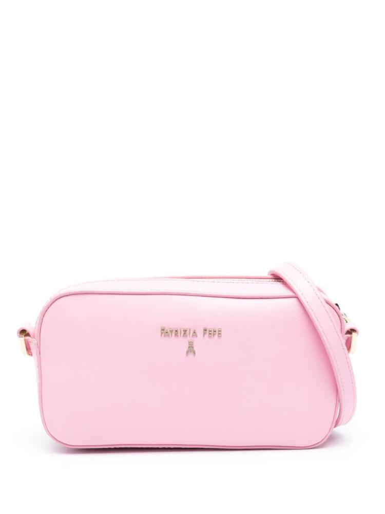 Patrizia Pepe small Graphic Case leather crossbody bag - Pink Cover