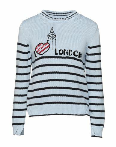 Ermanno Scervino Woman Sweater Sky blue Cotton, Cashmere Cover