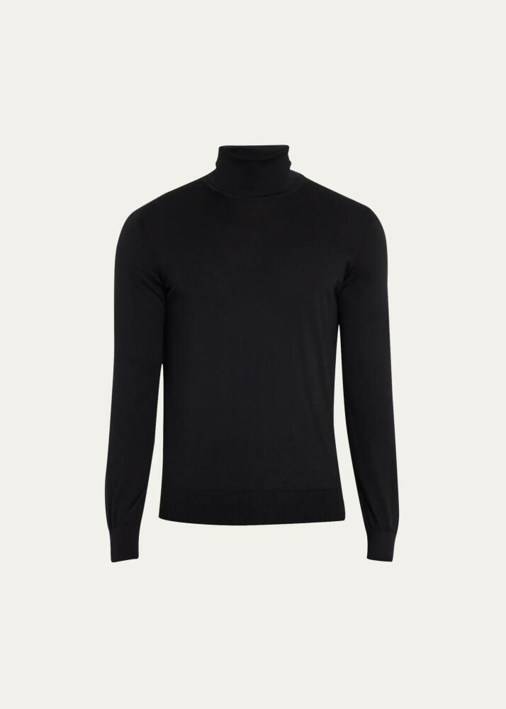 ZEGNA Men's Cashmere-Silk Turtleneck Sweater Cover