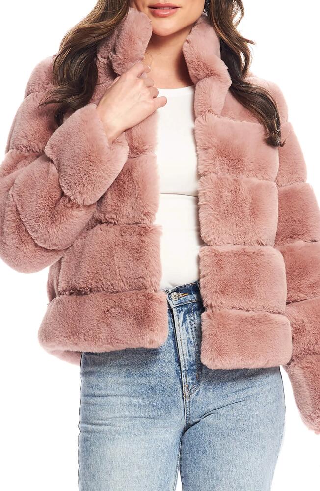 DONNA SALYERS FABULOUS FURS Posh Quilted Faux Fur Jacket in Rwood Cover