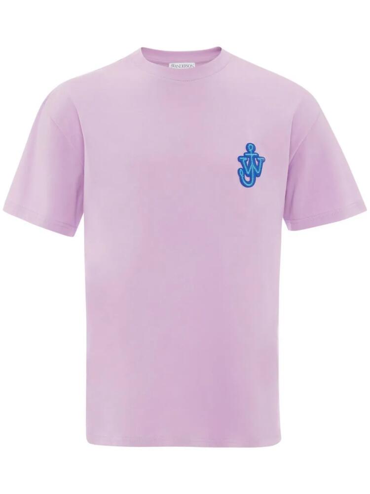 JW Anderson Anchor logo-patch T-shirt - Purple Cover