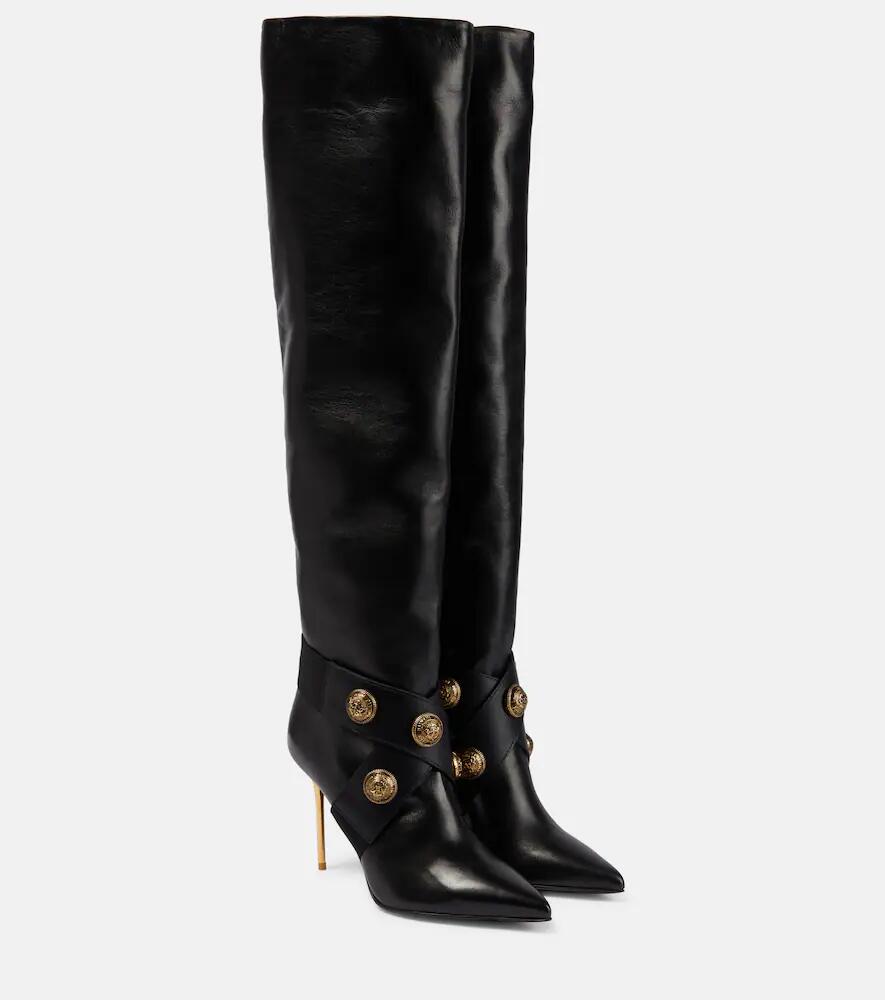 Balmain Alma leather knee-high boots Cover