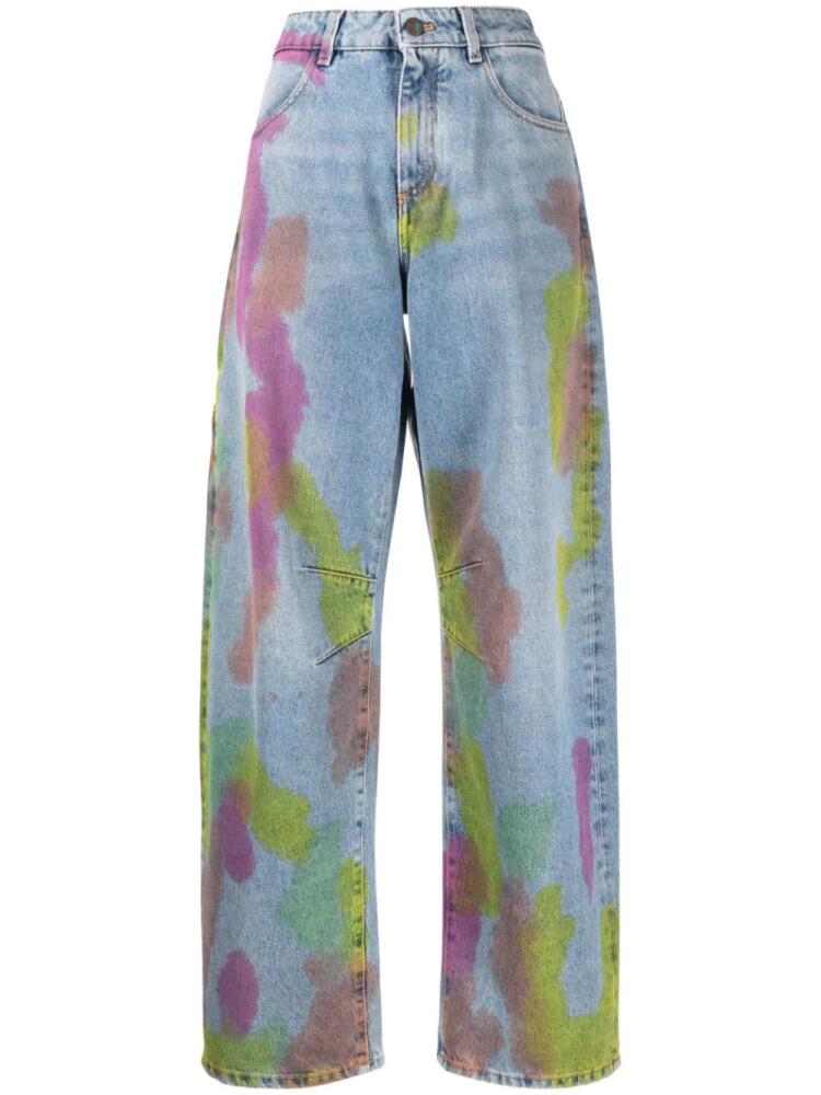 Palm Angels tie-dye wide-leg jeans - Blue Cover