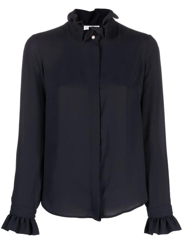 Claudie Pierlot crepe de chine ruffled shirt - Blue Cover