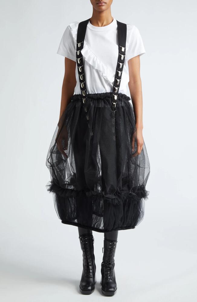 Noir Kei Ninomiya Sheer Ruffle Tulle Suspender Skirt in Black Cover