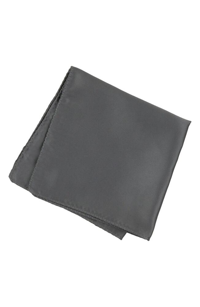 Brooklyn Brigade Solid Satin Pocket Square in Slate Cover