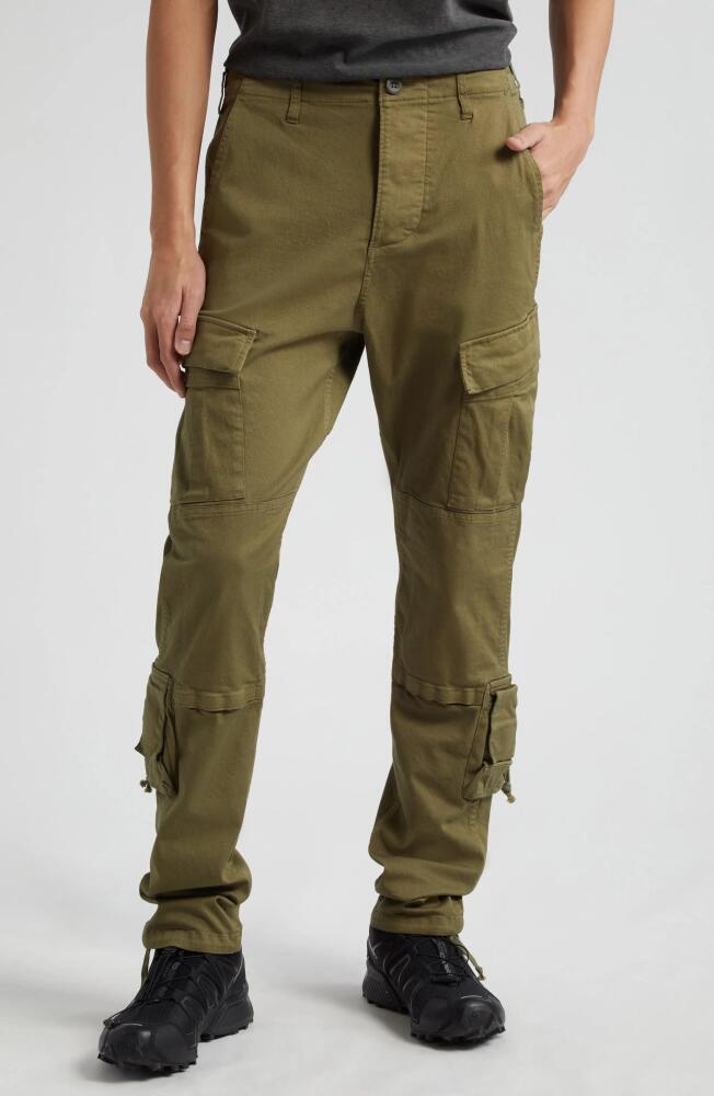 John Elliott Cotton Stretch Twill Tactical Cargo Pants in Army Cover