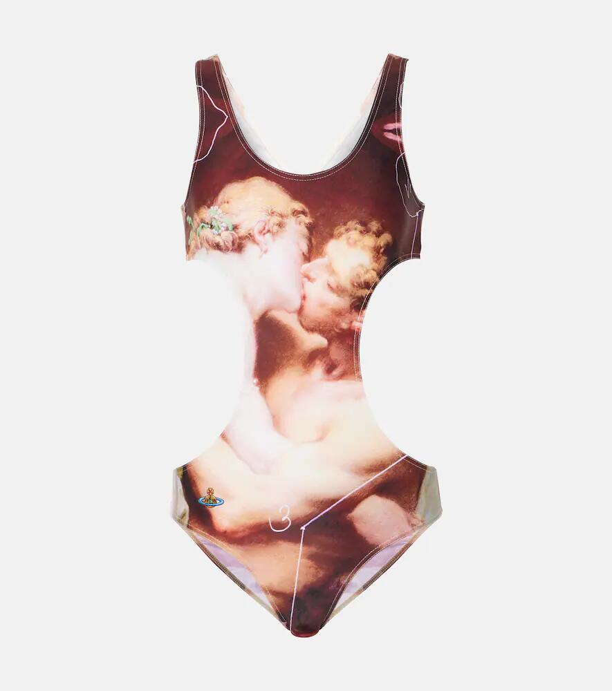 Vivienne Westwood The Kiss printed cutout swimsuit Cover