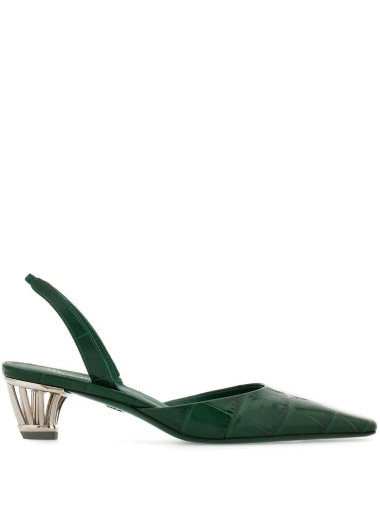 Ferragamo 40mm cage-heel slingback pumps - Green Cover