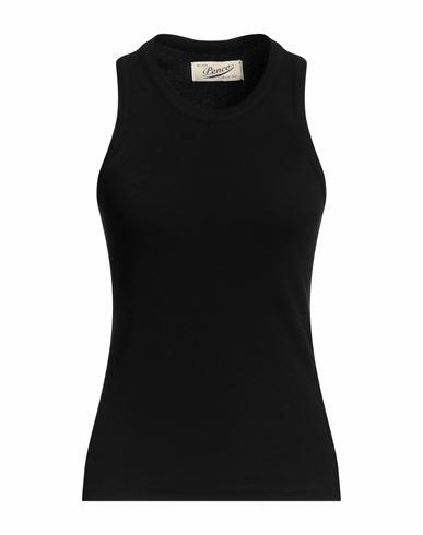 Pence Woman Tank top Black Cotton, Elastane Cover