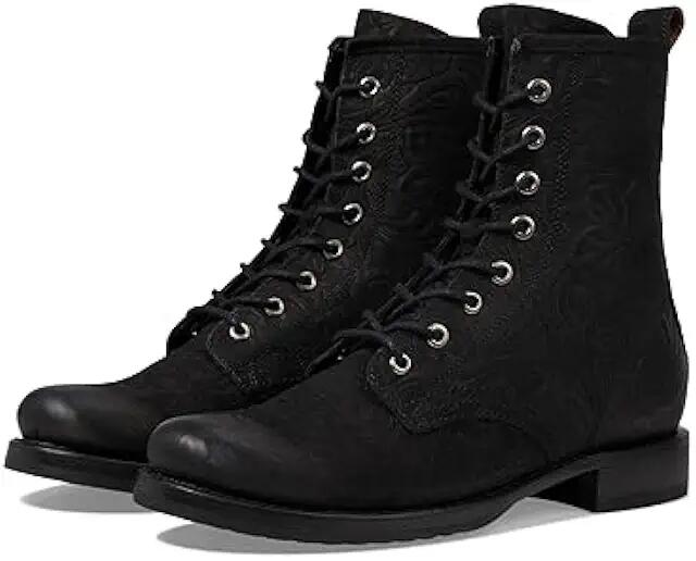 Frye Veronica Combat (Black Floral) Women's Lace-up Boots Cover