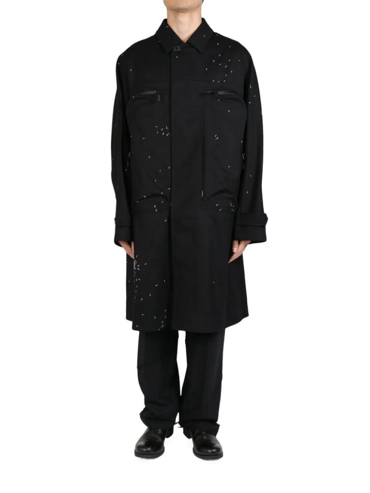 Undercover cross-print wool coat - Black Cover