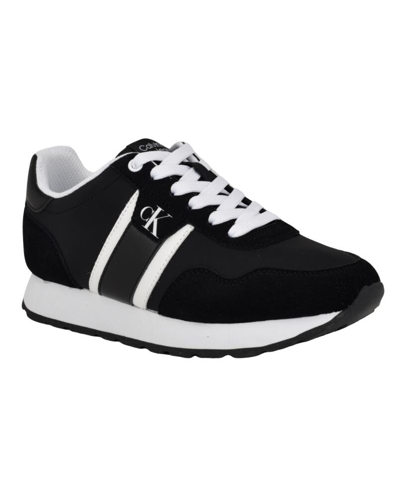 Calvin Klein Women's Carene Round Toe Lace-up Casual Sneakers - Black Cover